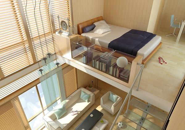 mẫu nhà gác lửng nhỏ đẹp hiện đại