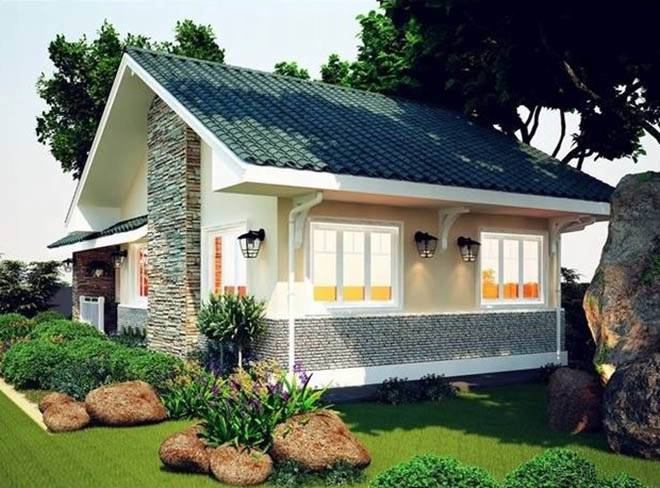 Mẫu nhà mái hiên đẹp phong cách châu Âu