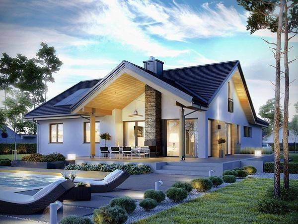 Mẫu nhà mái hiên đẹp cho gia đình nhiều thế hệ