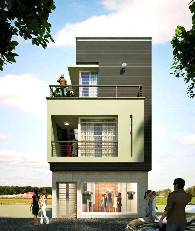 Mẫu nhà mái hiên cho nhà phố