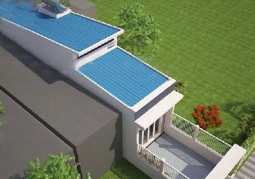Mẫu nhà mái tôn đẹp với mái dốc 2 phía
