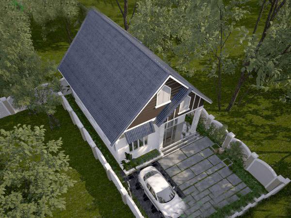 Nhà ống cấp 4, mái tôn phòng gác mái