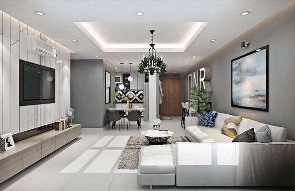 Phòng khách thiết kế kiểu Bắc Âu