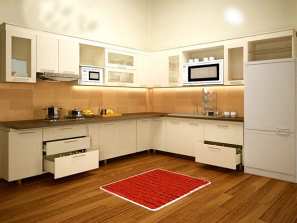 Thiết kế phòng bếp chữ I đơn giản
