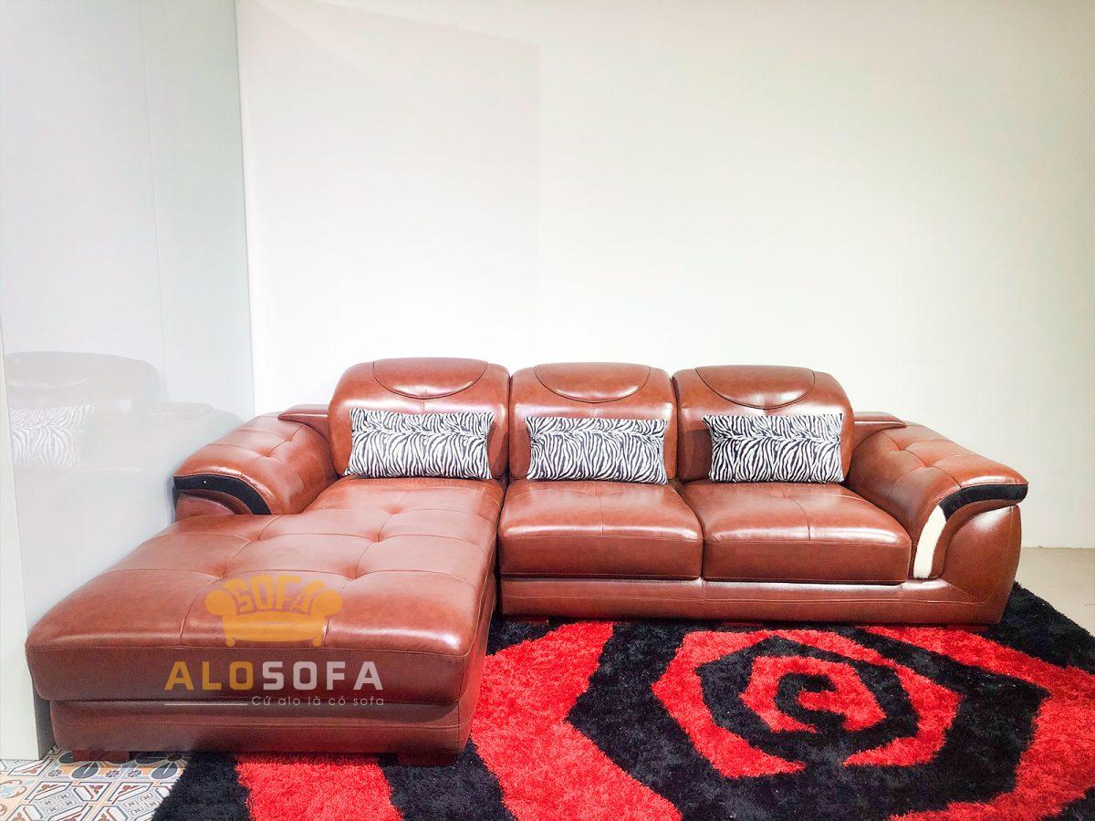 SOFA NÂU BÒ HIỆN ĐẠI 2 BĂNG GÓC PHẢI MÃ SP0919-2-E1