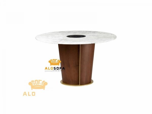 Bàn tròn kết hợp mặt đá xoay hiện đại 1908-BAT