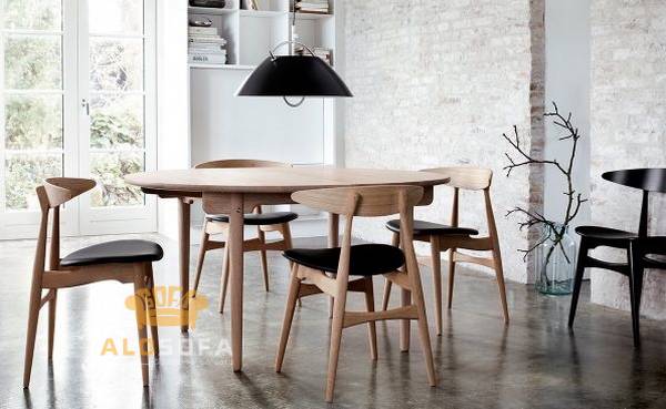 Bàn ăn mềm mại kiểu dáng oval