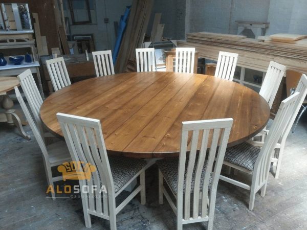 Mẫu bàn ăn 12 ghế bằng gỗ tự nhiên