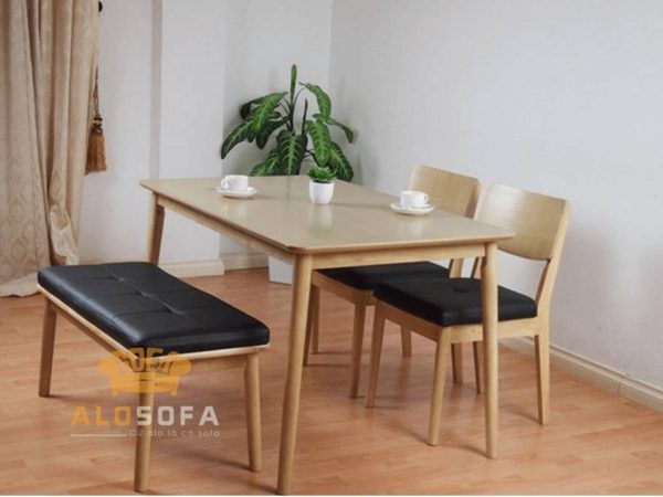 Mẫu bàn ăn ghế băng kèm ghế đơn hiện đại