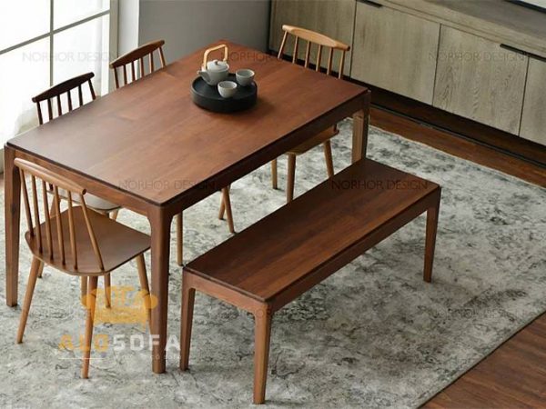 Mẫu bàn kèm ghế đơn bằng gỗ cao cấp