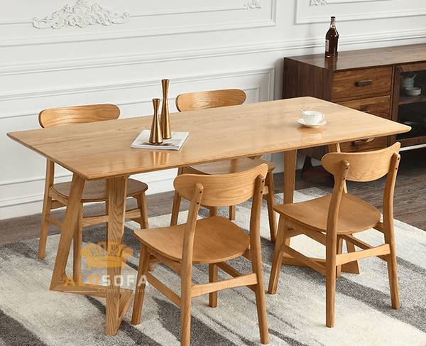 Bàn ăn gỗ sồi kiểu dáng concorde