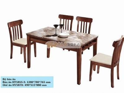 BÀN ĂN MẶT ĐÁ NHẬP KHẨU HT5855-3