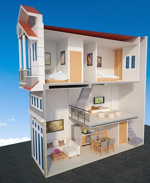 Nhìn tổng quát, mẫu nhà này khá lịch thiệp, phù hợp với gia chủ làm công s