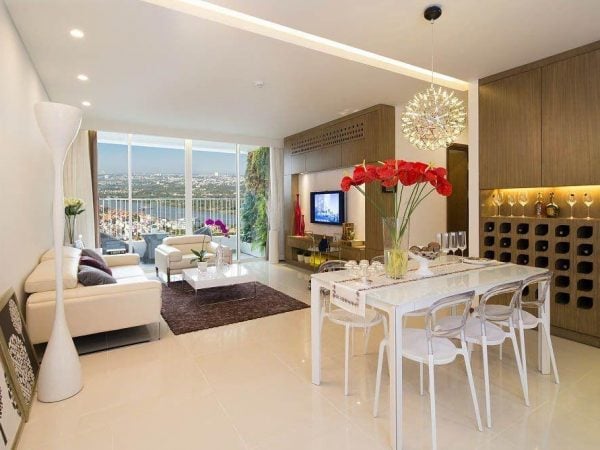  phối cảnh của nhà ống 2 tầng có gác lửng