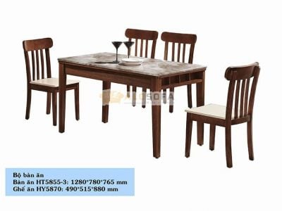 BÀN GHẾ ĂN MẶT ĐÁ CAO CẤP HT5855-3+HY5870