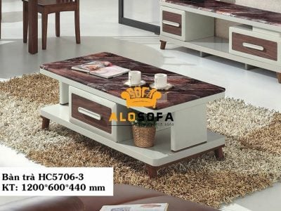 BÀN TRÀ 1M2 MẶT ĐÁ NÂU CHO PHÒNG KHÁCH NHỎ HC5706-3