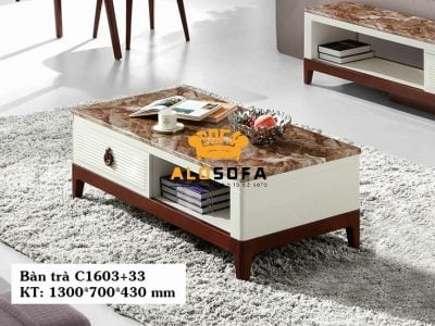 BÀN TRÀ 1M3 MẶT ĐÁ CÔNG NGHIỆP VÂN NÂU C16033
