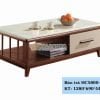 BÀN TRÀ HIỆN ĐẠI 1M28 MẶT ĐÁ TRẮNG THÂN NÂU HC5800-2