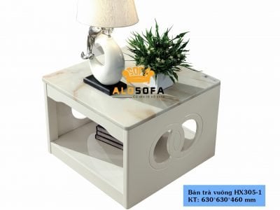 Bàn trà vuông nhỏ mặt đá trẻ trung HX305-1