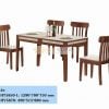 BỘ BÀN ĂN GỖ MẶT KÍNH ĐẸP HT5850-1+HY5870
