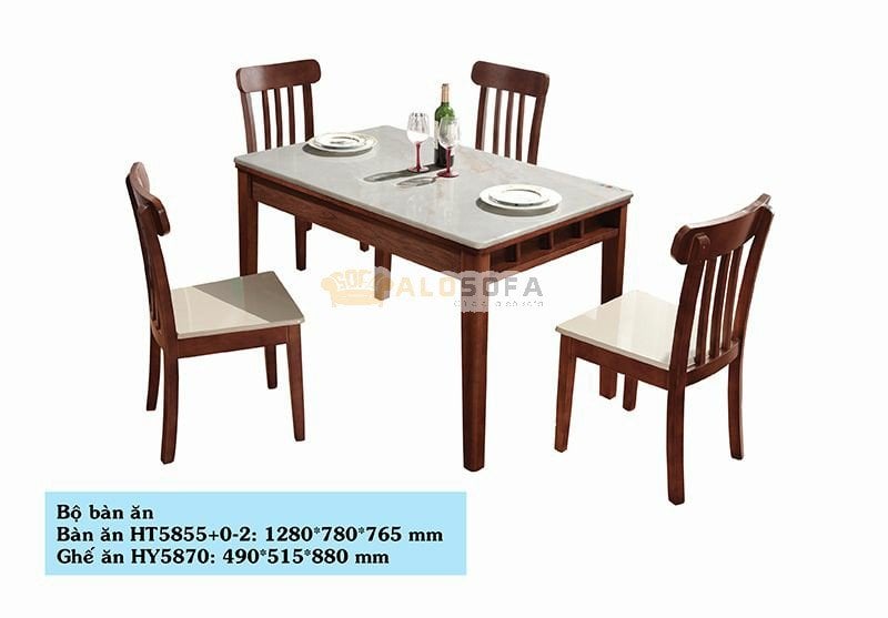Bộ bàn ghế gỗ nhà bếp