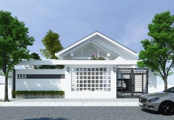 thiết kế nhà kiên cố 1 tầng