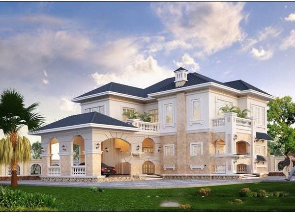 Nhà vườn biệt thự hiện đại Châu Âu 
