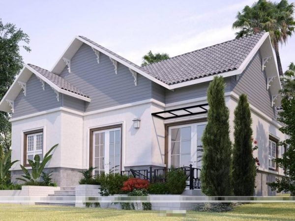 Mẫu nhà đẹp nông thôn cấp 4 hình chữ L