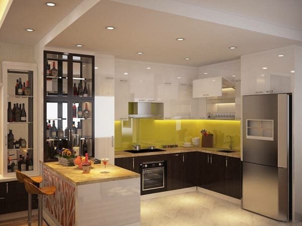 Quầy bar lớn đi liền phòng khách