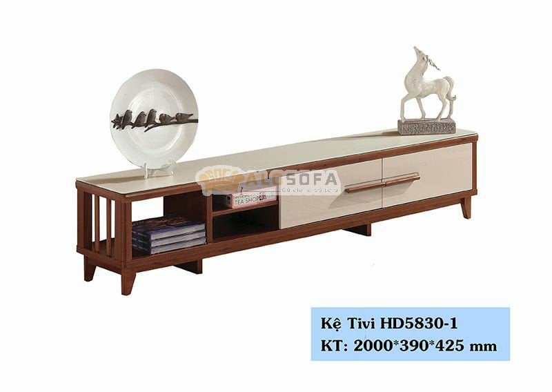 KỆ TIVI ĐA NĂNG MÀU NÂU MẶT KÍNH CƯỜNG LỰC MÀU TRẮNG HD5831-1