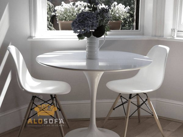 Mẫu bàn ăn 2 người màu trắng thanh lịch