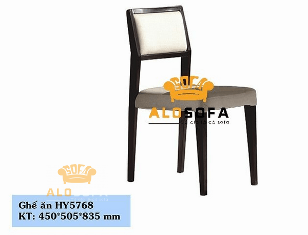 Ghế ăn bọc da chân gỗ màu đen cao cấp HY5768