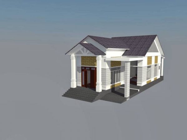 Mẫu nhà mái thái lợp tôn ngang đẹp hiện đại 