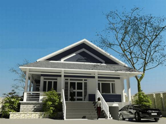 Mẫu nhà cấp 4 hiện đại với mái thái nổi bật 