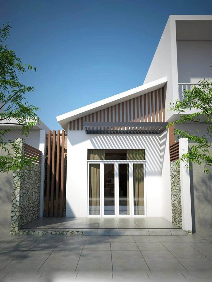 Nhà ống 1 tầng, mái xéo