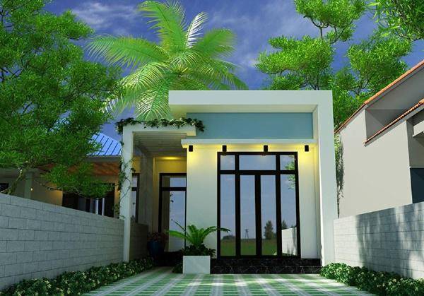 Nhà mái bằng với hành lang bên sườn