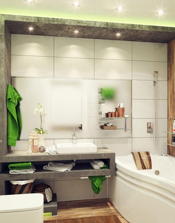 Nhà tắm nhỏ đẹp có cây cản