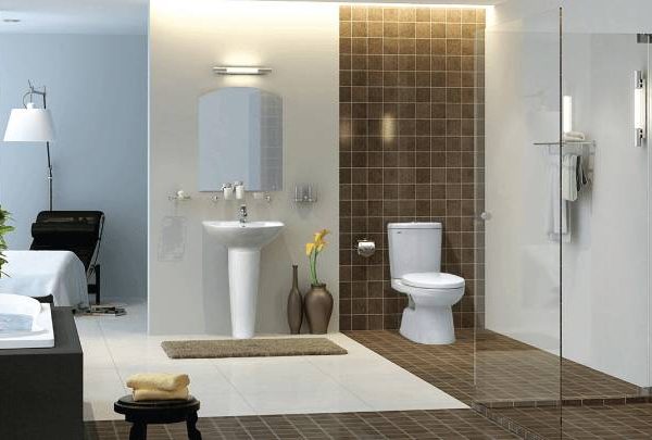 Nhà vệ sinh nhỏ đẹp có sử dụng cửa rập lấy sáng