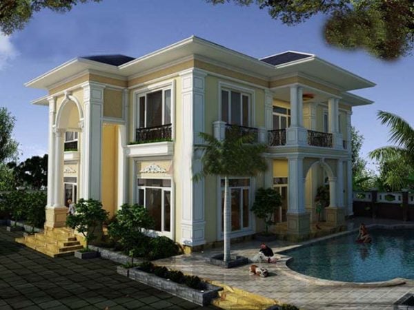 Mẫu nhà vuông 12m kiểu dáng biệt thự
