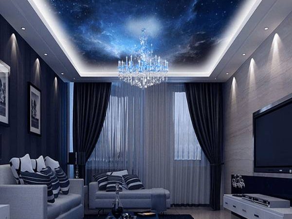 Mẫu trần nhà galaxy cho phòng khách