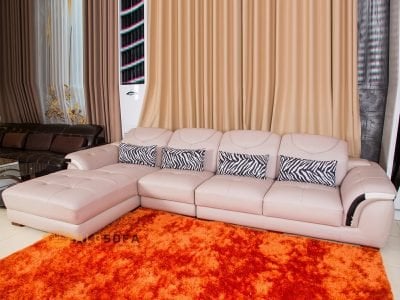 Sofa màu kem 3 băng góc phải 9191K-SF