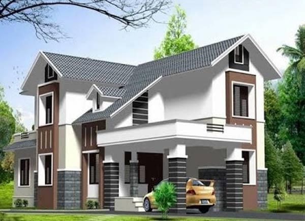 Nhà một trệt một lầu hình chữ L