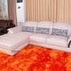 SOFA DA 2 BĂNG MÀU KEM GÓC PHẢI 9191K-SF