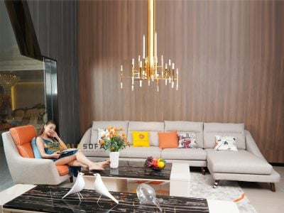 SOFA DA MÀU NÂU CAFE 3 BĂNG GÓC PHẢI 9021N-SF