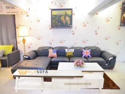 SOFA MÀU ĐEN 3 BĂNG GÓC PHẢI 9191D-SF