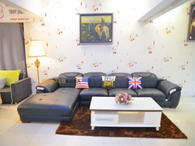 SOFA MÀU ĐEN 3 BĂNG GÓC PHẢI 9191D-SF