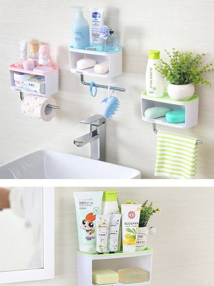 Kệ nhà tắm đẹp bằng nhựa, hút chân không tiện lợi