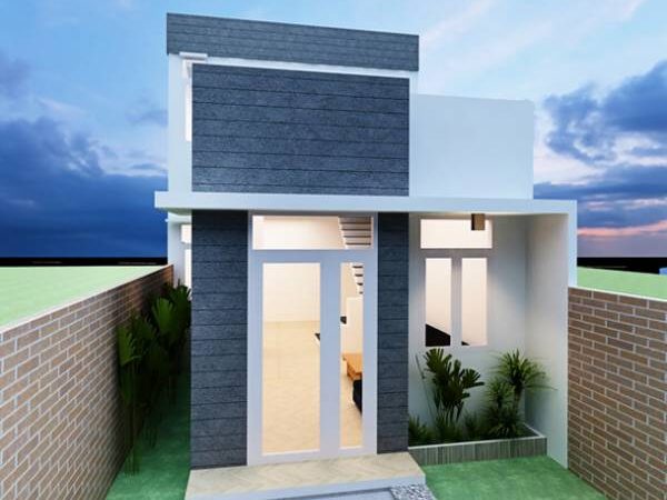 Mẫu nhà đẹp đơn giản sang trọng có gác lửng 2×10m tiện lợi