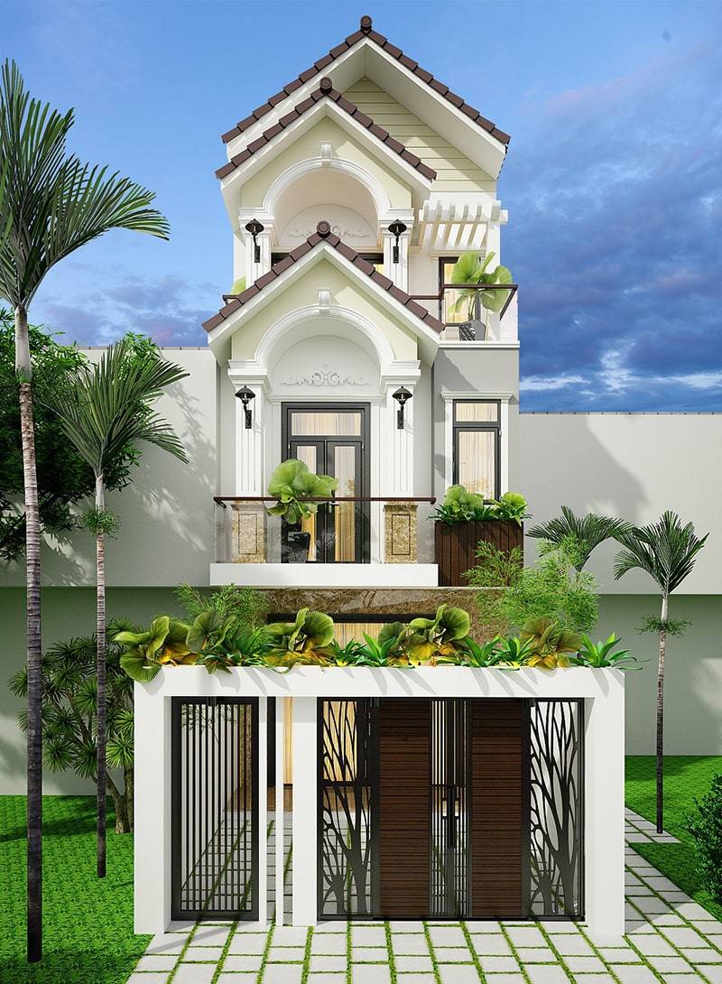 Nhà biệt thự mái ngói thái