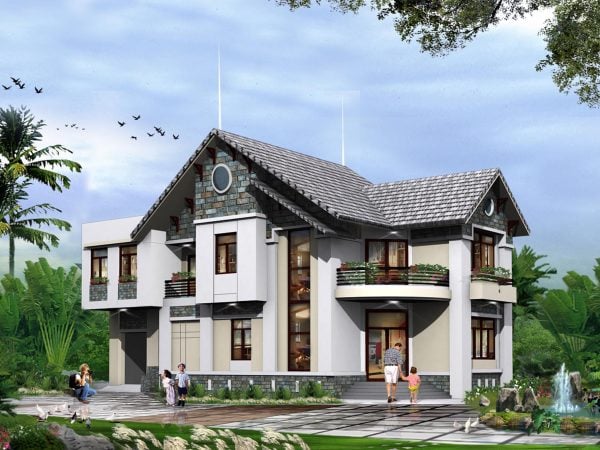 Nhà mái ngói đẹp theo phong cách hiện đại